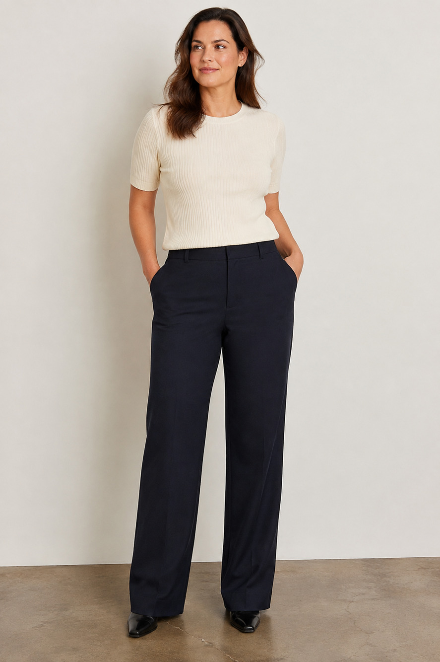 Womens Pendleton Dark Navy Blue Wool Dress Pants Slacks Size 12 USA